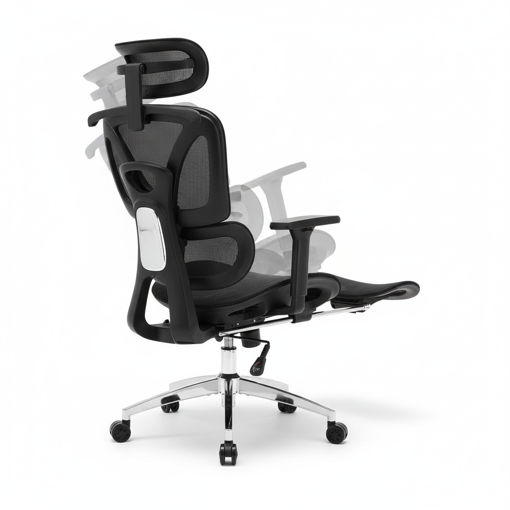 Chaise de bureau Ergovian E1PRO, vue trois-quarts