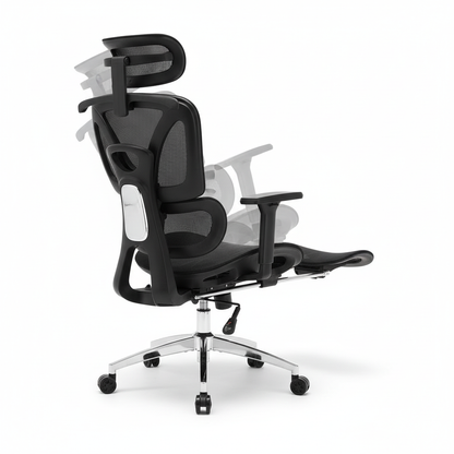 Chaise de bureau Ergovian E1PRO, vue trois-quarts